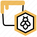 apiary, bee, bucket, honey, honeycomb