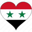 flag, heart, syria, country