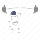 astro, astronaut, barbell, man, rod, space, suit