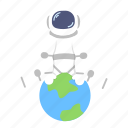 astro, astronaut, earth, globe, man, space, suit