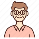 avatar, glasses, user, profile, man, male, old