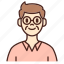 avatar, glasses, user, profile, man, male, old 