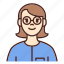 avatar, glasses, user, profile, woman, female, girl 