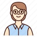 avatar, glasses, user, profile, woman, female