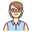 avatar, glasses, user, profile, woman, female 