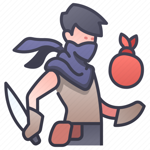 Bandit, character, crime, knife, rpg, thief, weapon icon - Download on Iconfinder