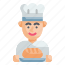 baker, bread, bakery, pastries, chef