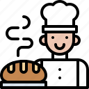 bakery, baked, bread, chef, avatar, professional