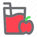 apple, beverage, drink, fruit, glass, juice