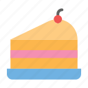 birthday, cake, slice