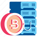 bitcoin, coin, database, mining, money, server