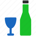 alcohol, bottle, glass, wine, bar, beer, drink