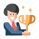 achievement, award, business, businessman, reward, success, trophy