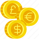 coin, currency, dollar, euro, finance, money, pound