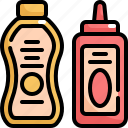 bottle, cafe, food, mustard, restaurant, sauce, shop