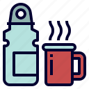 bottle, coffee, cup, hot, water