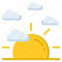 cloud, rising, sun, sunrise, sunset