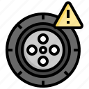 tire, accident, car, road, protect, warn