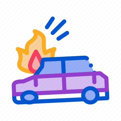 Airbag, broken, burning, car, crash, deployed, ignition icon - Download ...