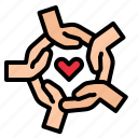 charity, hand, help, love, together