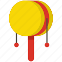 drum, rattle drum, musical-instrument, hand drum, festival, culture, chinese new year