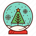 christmas, gift, snow, snowball, snowflake, snowglobe, tree