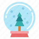 christmas, decoration, globe, snow