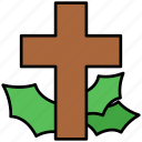 christmas, cross, grave, christian