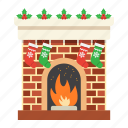 christmas, decoration, fireplace, new year, winter, xmas