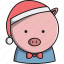 animal, christmas, cute, farm, pig