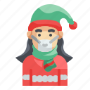 mask, woman, healthcare, christmas, avatar