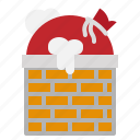 chimney, gift, bag, christmas, xmas