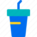 cup, drink, ice, soda, straw