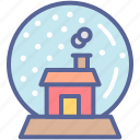 crystal, ball, christmas, xmas, gift, snow, house