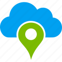 location, navigate, navigation, pin, cloud, gps, map marker