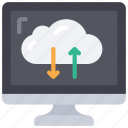 cloud, upload, and, download, computer, pc, machine