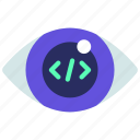 code, eye, programming, developer, vision