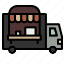 coffee, delivery, shop, transportation, truck