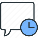 bubble, communications, conversation, speech, timer