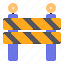 barrier, construction, danger, road, under