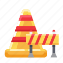 barrier, cones, divider, guide