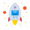 email, envelope, rocket, seo