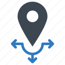 direction, location, map pin