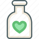 bottle, heart, with