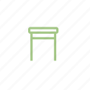 chair, furniture, stool, table