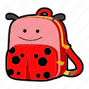 animal, backpack, beetle, character, kids, kindergarten, school bag