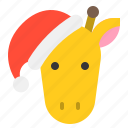 animal, christmas, giraffe, hat, safari, xmas, zoo