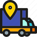 location, truck, delivery, map, package, pin, shipping