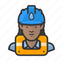 african, gas, hardhat, woman, worker