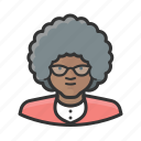 african, curly, elderly, granny, old, woman